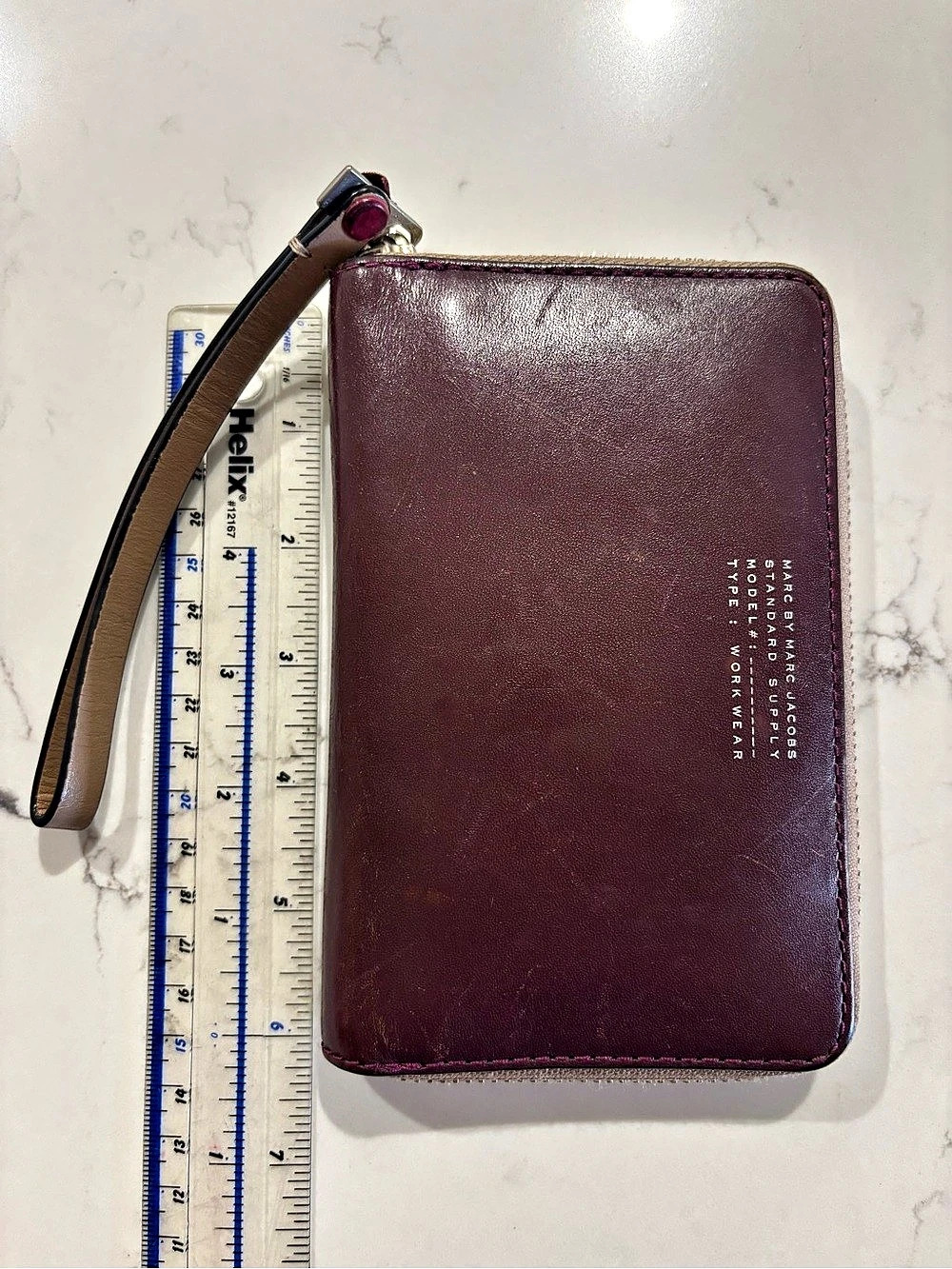 Marc by Marc Jacobs Wristlet Wallet - Burgundy Maroon pink interior